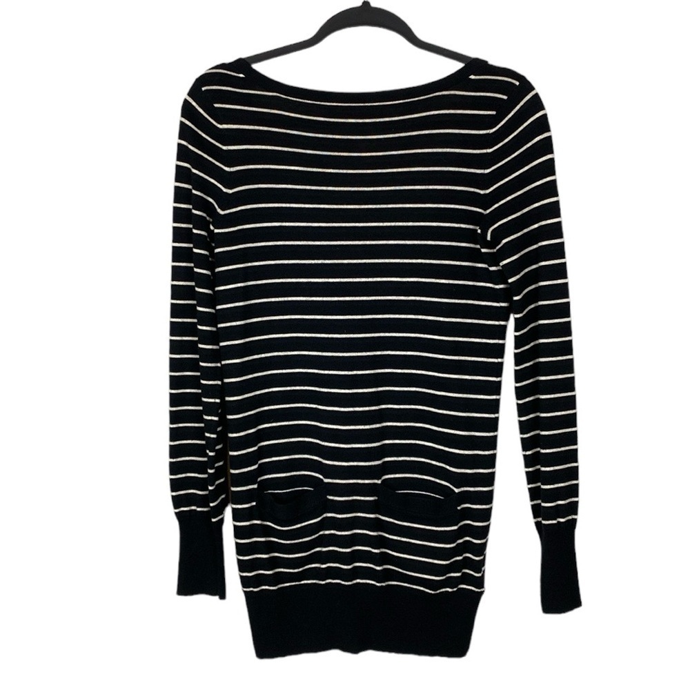 Club Monaco striped open back, cashmere blend tunic